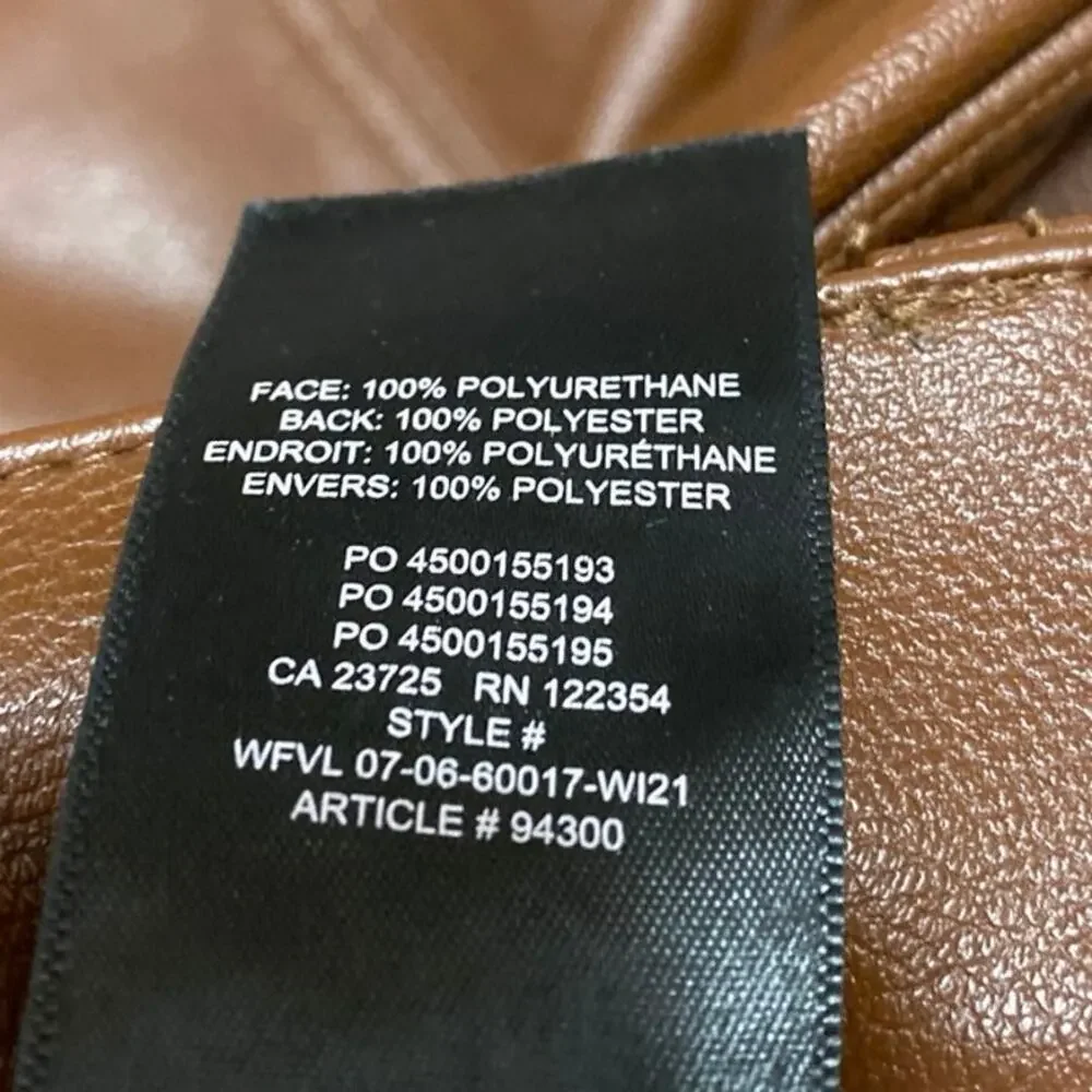 Aritzia Wilfred Free Women's Brown Faux Leather Vegan Trousers Pants Size 4